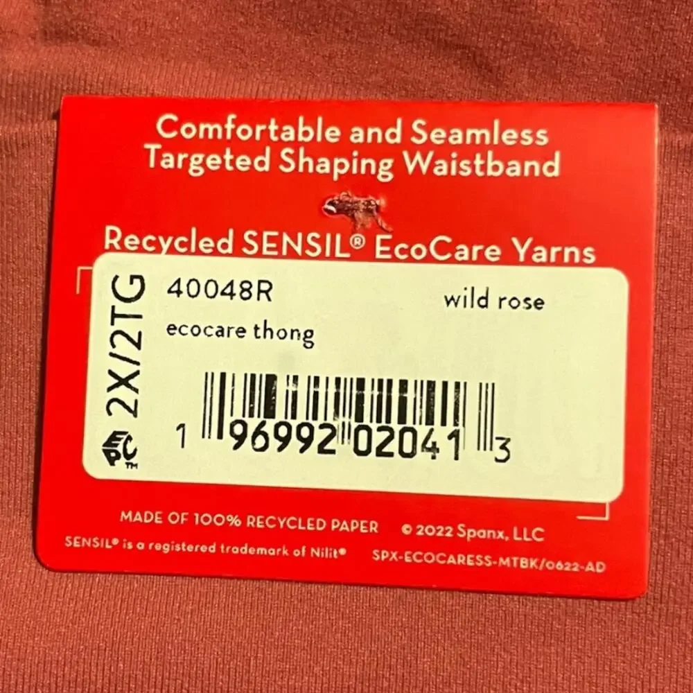 Spanx Womens Panties Thong Size 2X Red Ecocare Seamless Shaping Panty Underwear